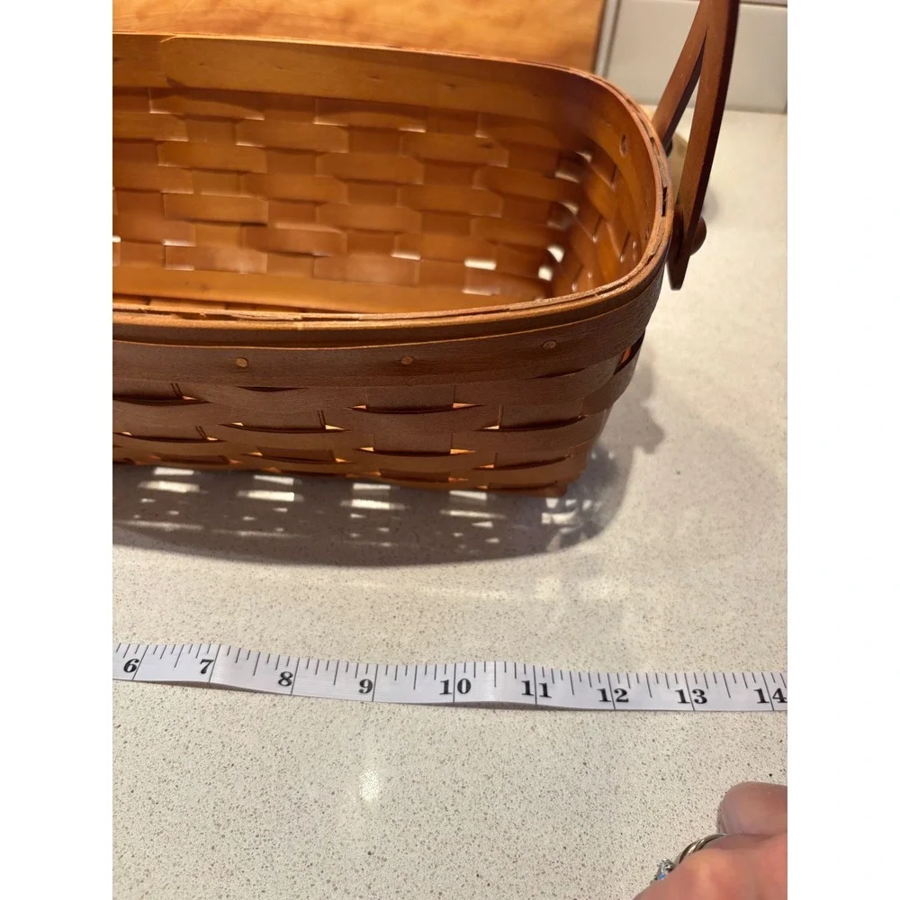 Heritage Mint Ltd Canadian Maple Basket Woven Wood Rectangular Dual Handle Brown
